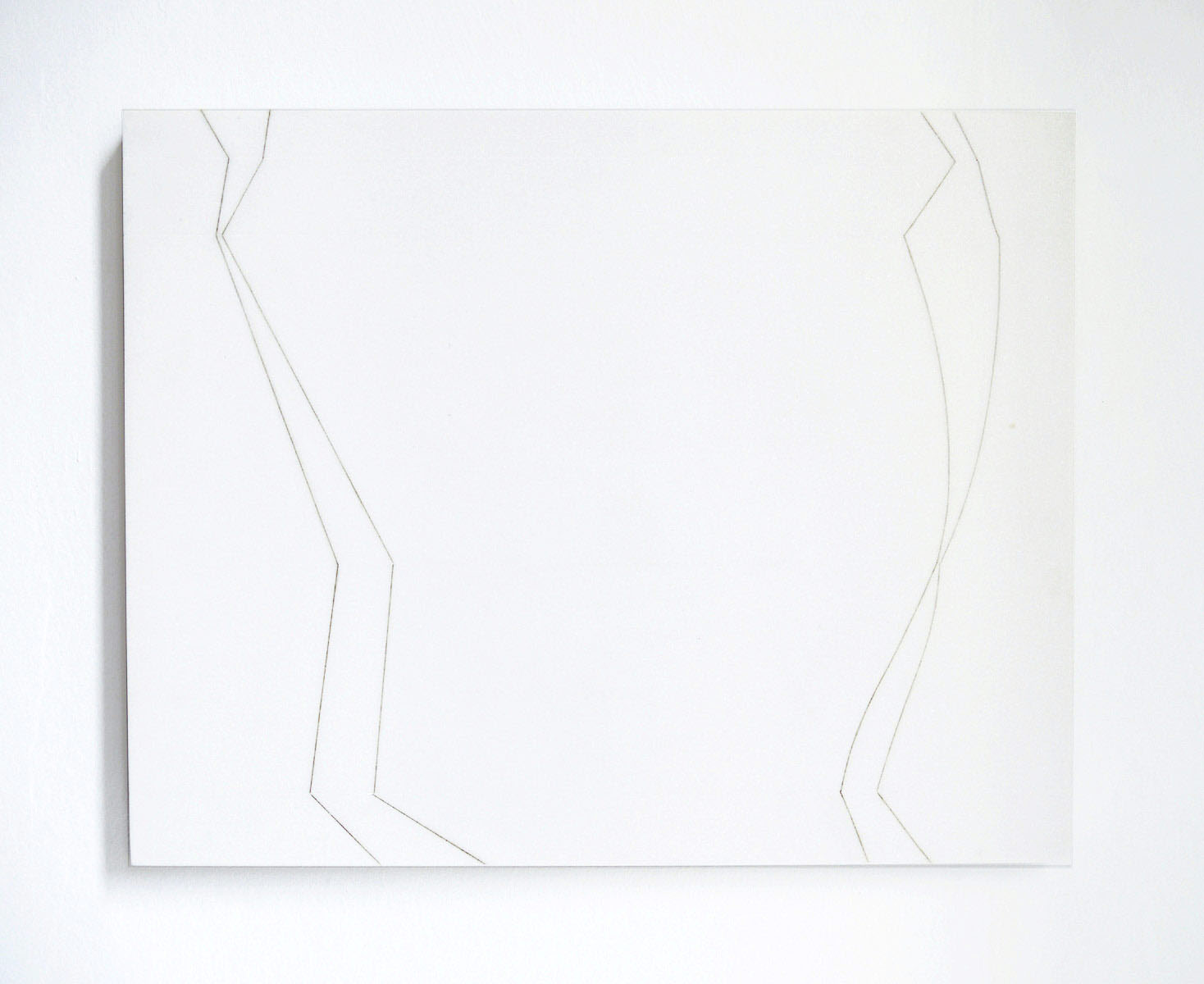 Antonio Catelani - canone variabile 1989 silverpoint drowing on withe marble slab cm 40x50x2